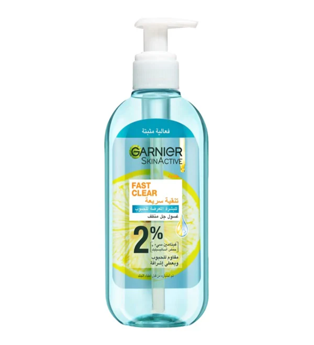 1-GarnierFastClear_2_SalicylicAcid_VitaminC-Anti face wash Garnier Fast Clear Salicylic Acid Anti-Acne Gel Wash 200 mL - Image 1