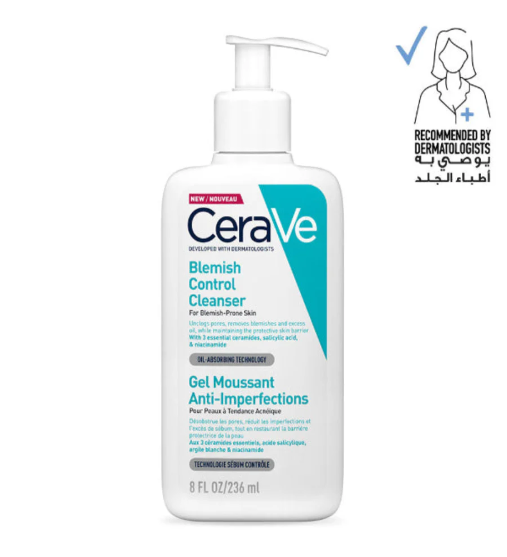 blemish control cleanser crv CeraVe Blemish Control Cleanser Face Wash For Acne & Blemish Prone Skin 236 mL - Image 1