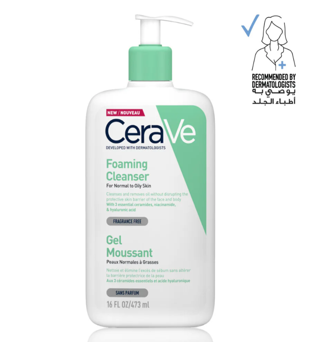 foaming cleanser 437 mL crv CeraVe Foaming Cleanser for Normal to Oily Skin - Image 1