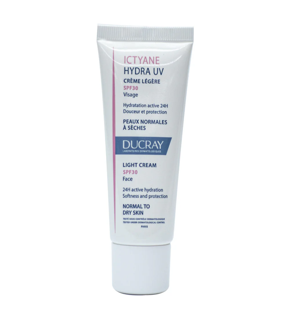 hydra creme legere uv ducray Ducray Ictyane Hydra UV Light Cream SPF30 40 mL - Image 1