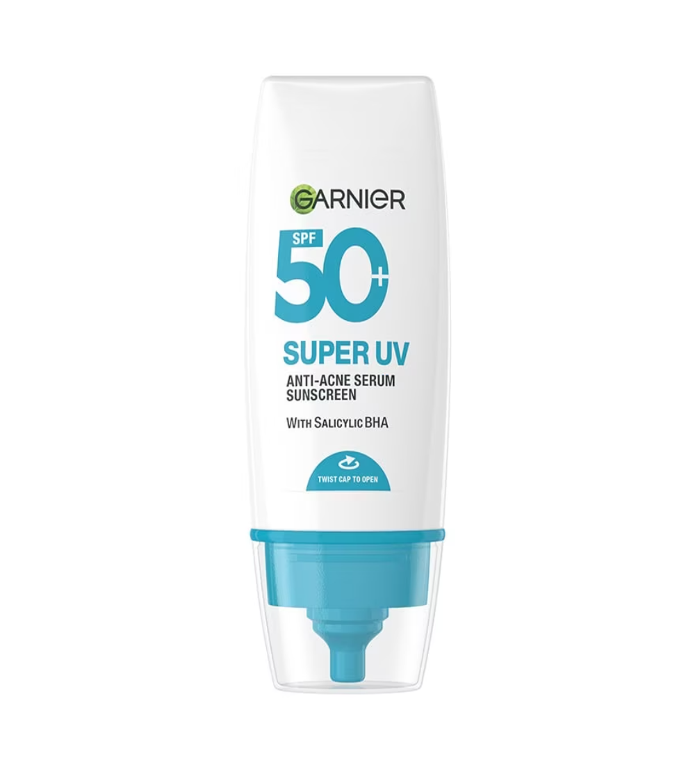 sunscreen acne blue Garnier Skin Active Super UV Anti Acne SPF50+ Sunscreen 30 mL - Image 1