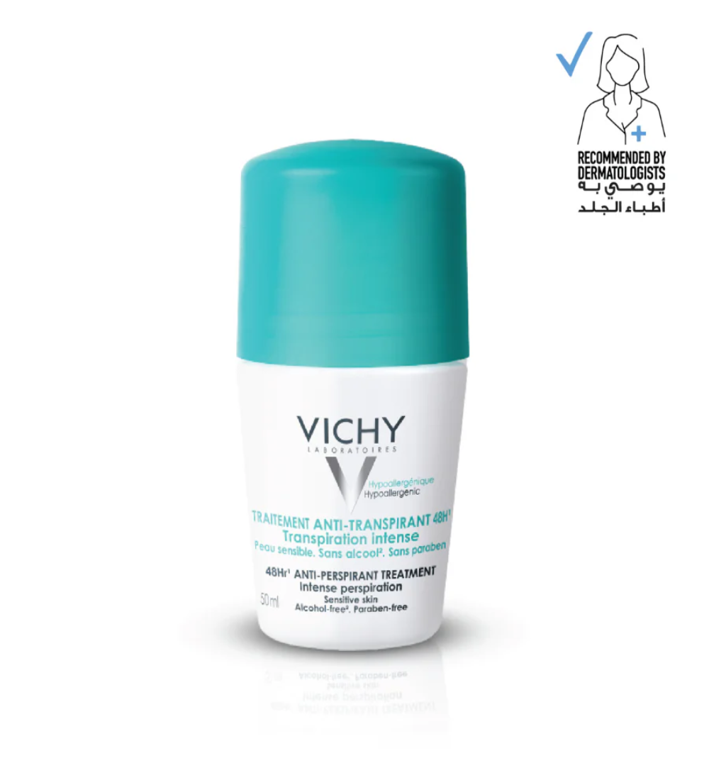 vichy roll on transp intense green 50 mL Vichy 48 Hours Anti Perspirant Deodorant Intensive Treatment 50 mL - Image 1