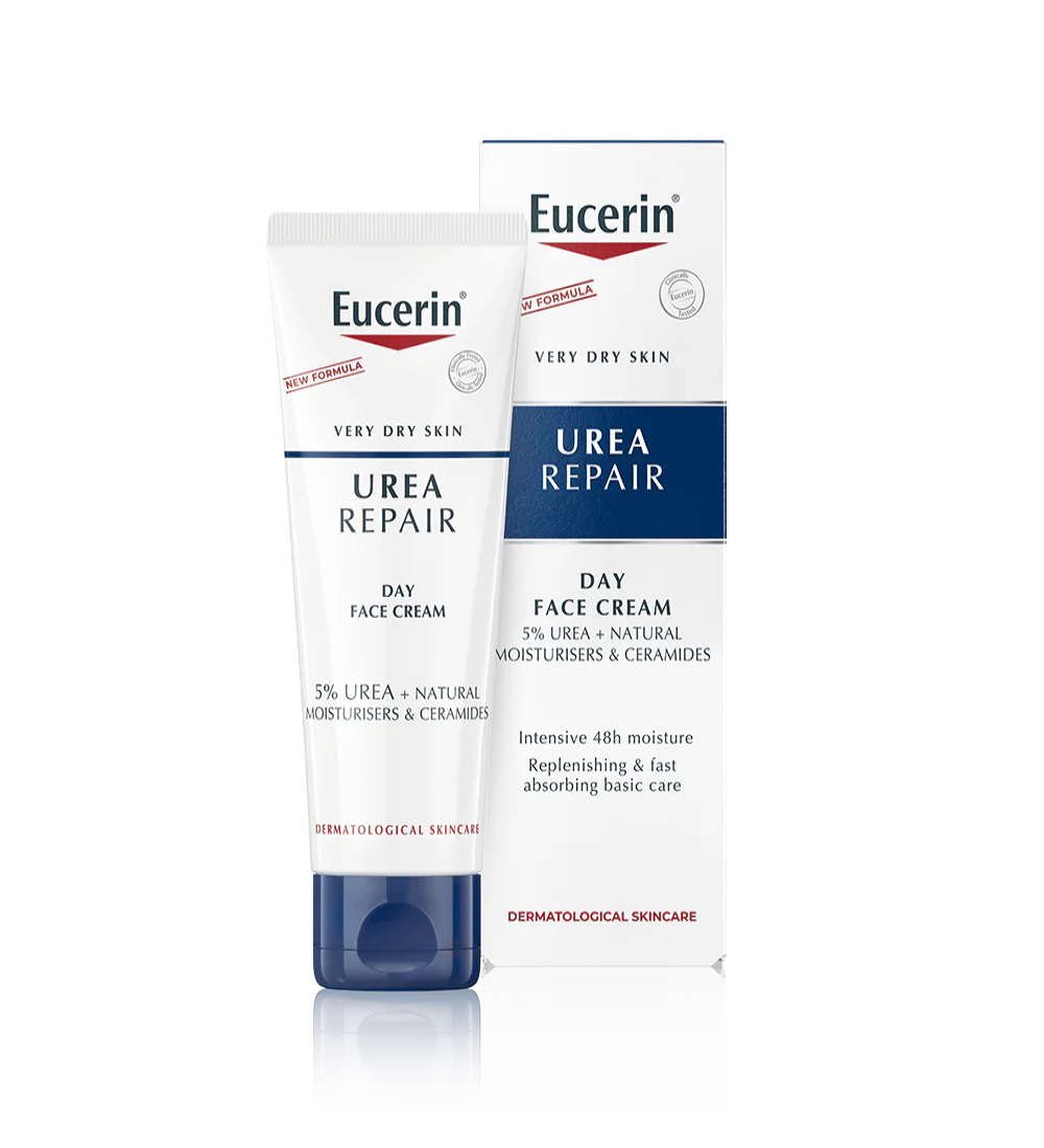 63326_ME_Eucerin_UreaRepair-5-Face-Cream_50ml_box-and-tube (1) Eucerin Urea Repair Plus 5% Face Cream 50 mL - Image 1