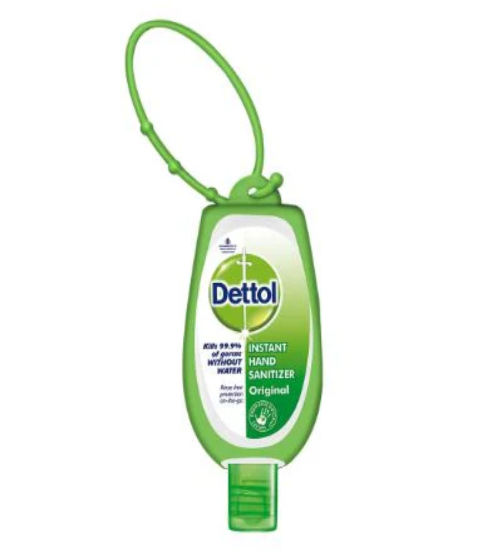 dettol Dove Hand Sanitizer With Green Hanger 50 mL - Image 1