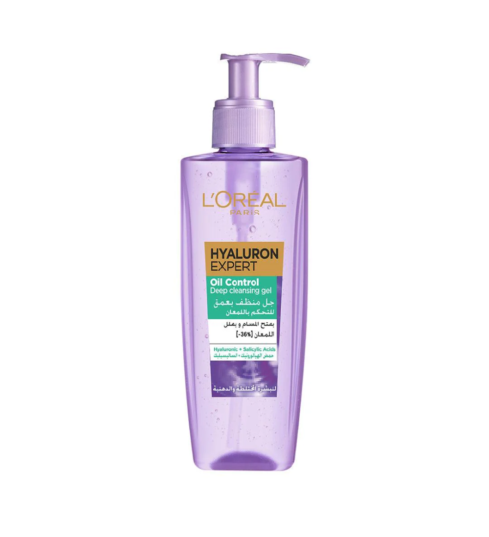 hyaluron oil control wash L'Oreal Hyaluron Oil Control Cleansing Gel 200 mL - Image 1