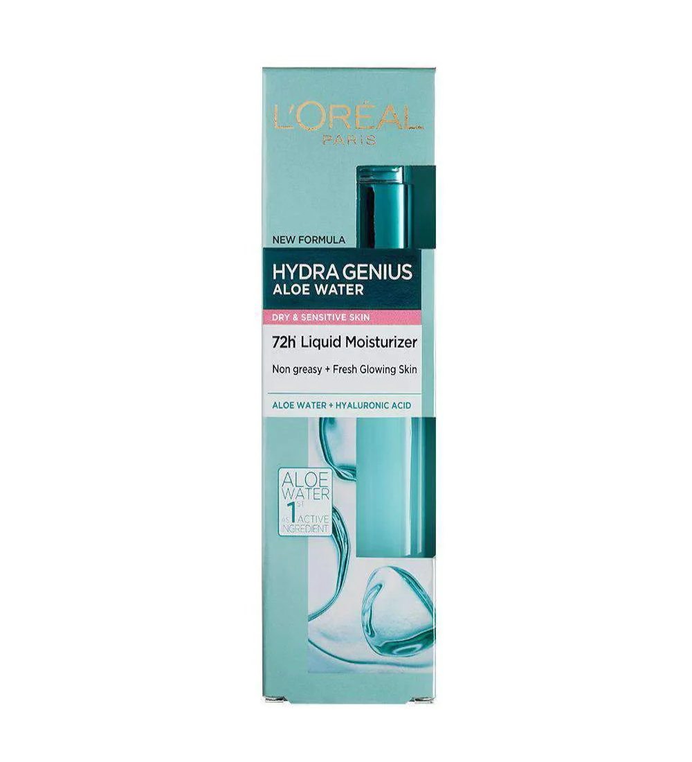 hydragenius dry sensitive L'Oreal Hydra Genius Daily Liquid Moisturizer Dry and Sensitive Skin 70 mL - Image 1