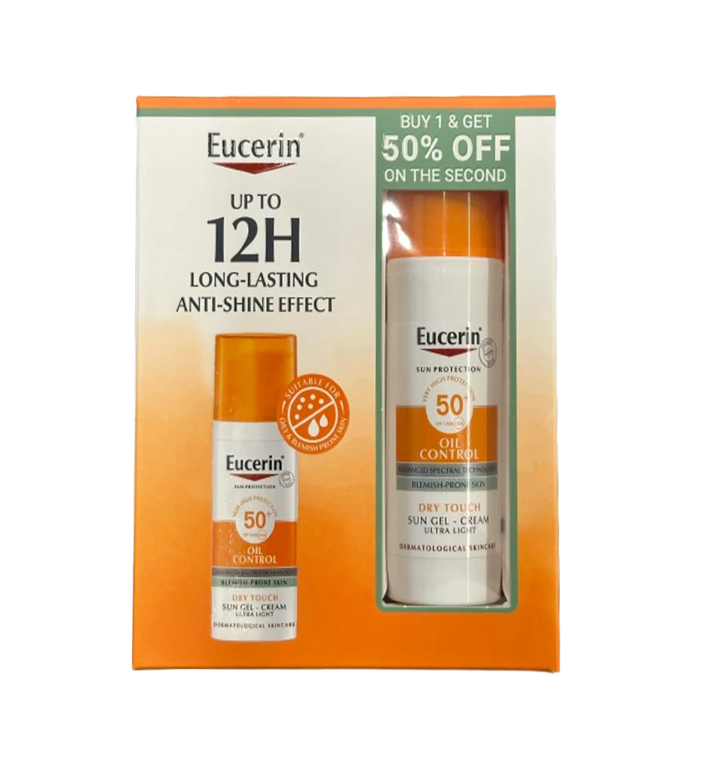 spf buy 1 50% 2nd Eucerin DUO Sunscreen Oil Control Gel-Cream Dry Touch SPF 50+ Buy 1 Get 50% on the Second - Image 1