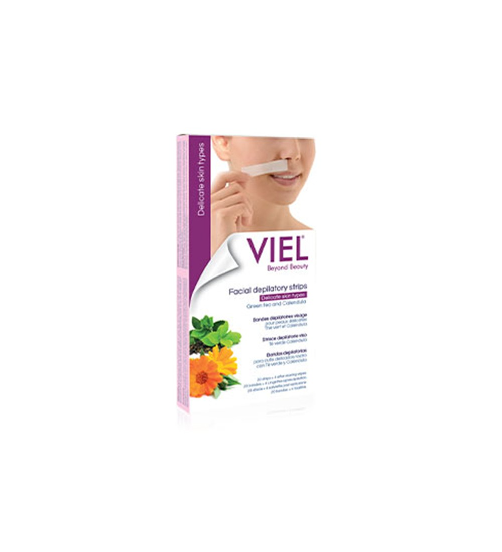 kjrtf Viel Facial Depilatory Strips 20 Strips + 4 Wipes - Image 1