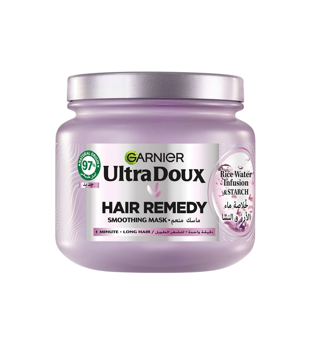 Slide2 Garnier Ultra Doux Rice Water Infusion & Starch Hair Remedy Smoothing Mask 340 mL - Image 1
