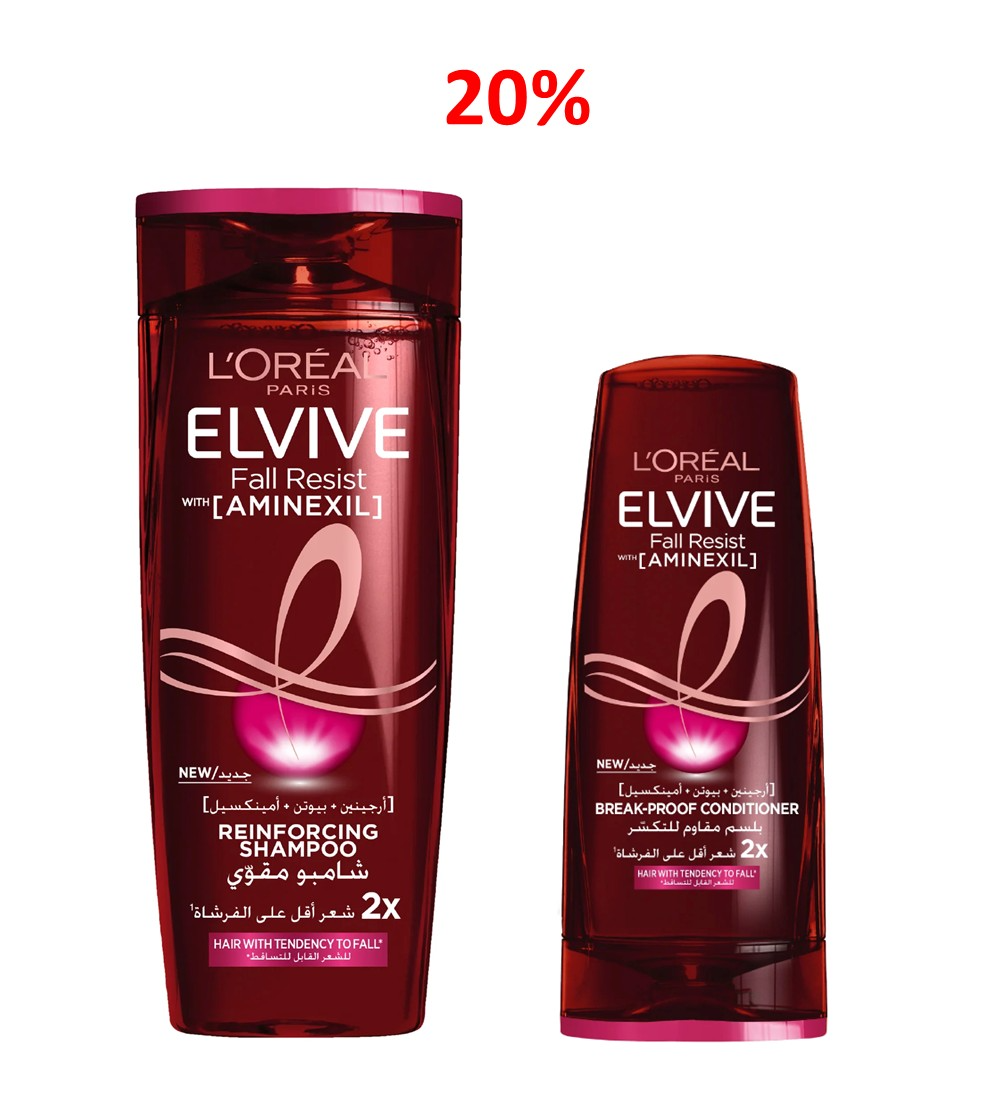 Slide4 L'Oreal Paris Elvive Fall Resist With Aminexil Shampoo + Conditioner -20% - Image 1