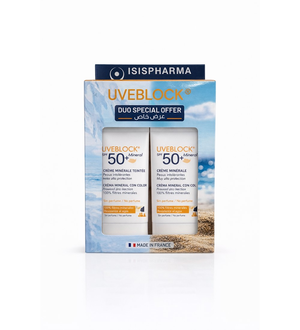 jgk Isispharma UVEBLOCK Mineral Cream Tinted Duo Special Offer - Image 1
