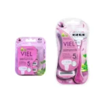 Viel 5 Blades Razor For Women Pink + 4 Cartridges Special Offer