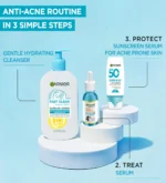 Garnier Fast Clear Gentle Cleanser Face Wash for Acne Prone Skin 250 mL - Image 3