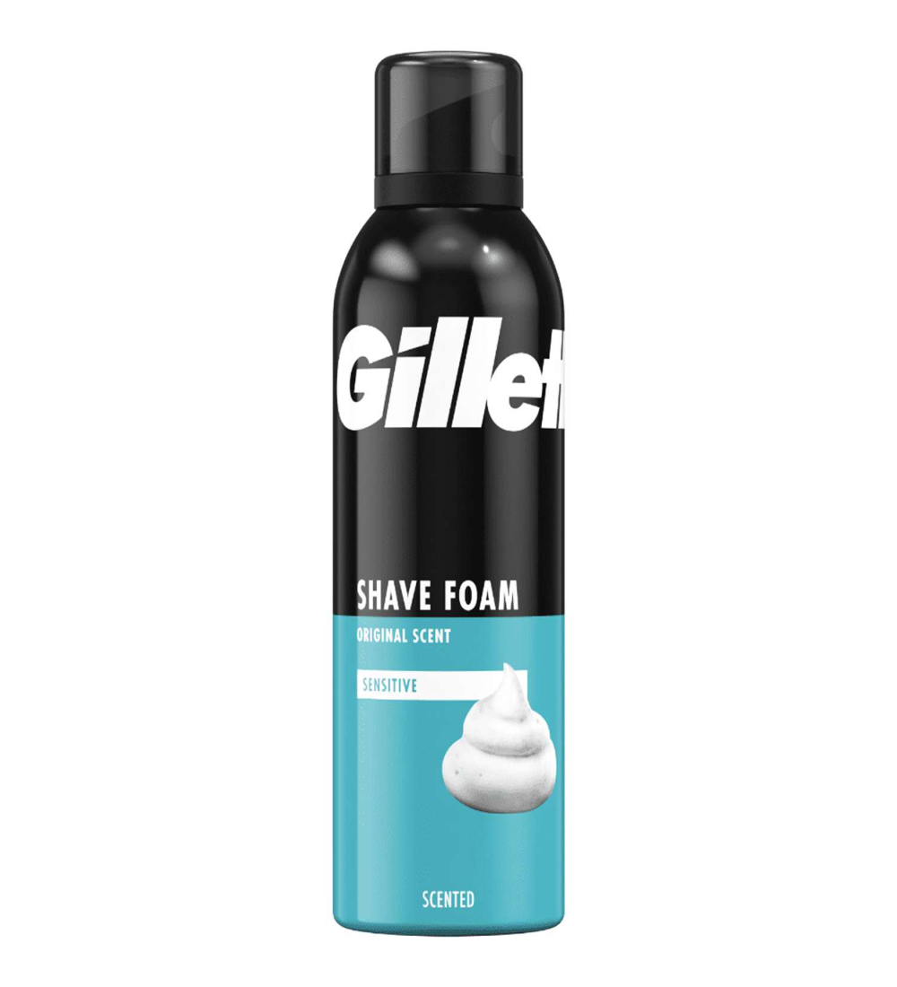 d75f74822d31d6f75f0515a542e344ed Gillette Shave Foam Sensitive Original Scent 200 mL - Image 1